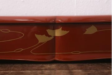 アンティーク雑貨　大正昭和初期　あめんぼう蒔絵　木製　文箱(漆器、収納箱)(R-042866)