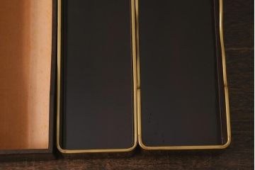 アンティーク雑貨　昭和初期　蒔絵　文箱2点セット(漆器、収納箱)(R-042868)