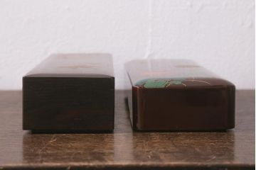 アンティーク雑貨　昭和初期　蒔絵　文箱2点セット(漆器、収納箱)(R-042868)