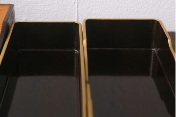 アンティーク雑貨　昭和初期　蒔絵　文箱2点セット(漆器、収納箱)(R-042868)