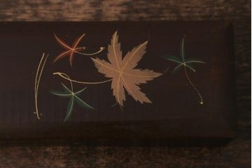 アンティーク雑貨　昭和初期　蒔絵　文箱2点セット(漆器、収納箱)(R-042868)
