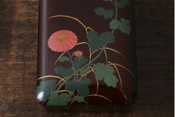 アンティーク雑貨　昭和初期　蒔絵　文箱2点セット(漆器、収納箱)(R-042868)