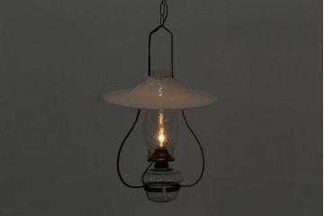アンティーク照明　明治期　電気式リメイク　レトロな佇まいが魅力のランタン型ランプ(ペンダントライト、吊り下げ照明、天井照明)(R-042876)