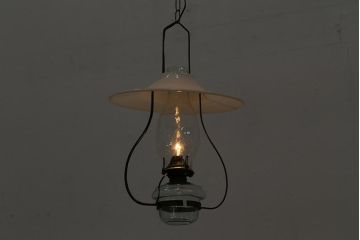 アンティーク照明　明治期　電気式リメイク　レトロな佇まいが魅力のランタン型ランプ(ペンダントライト、吊り下げ照明、天井照明)(R-042876)