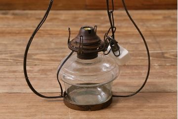 アンティーク照明　明治期　電気式リメイク　レトロな佇まいが魅力のランタン型ランプ(ペンダントライト、吊り下げ照明、天井照明)(R-042876)