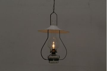 アンティーク照明　明治期　電気式リメイク　レトロな佇まいが魅力のランタン型ランプ(ペンダントライト、吊り下げ照明、天井照明)(R-042877)