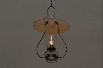 アンティーク照明　明治期　電気式リメイク　レトロな佇まいが魅力のランタン型ランプ(ペンダントライト、吊り下げ照明、天井照明)(R-042877)