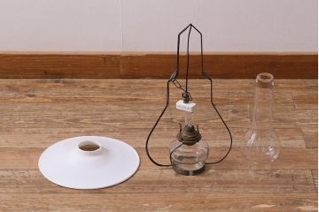 アンティーク照明　明治期　電気式リメイク　レトロな佇まいが魅力のランタン型ランプ(ペンダントライト、吊り下げ照明、天井照明)(R-042877)