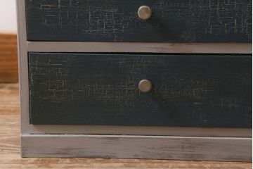 和製アンティーク　アンティークペイント　昭和中期　ユニセックスなデザインが魅力の小引き出し(小物収納)(R-042883)