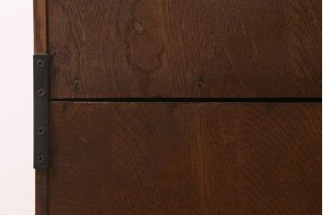 ヴィンテージ家具　和製ビンテージ　前面黒柿材　中桐材　上手物　黒い杢目が渋さ醸し出す茶箪笥(茶棚、飾り棚、戸棚、収納棚)(R-042885)