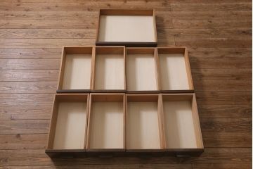 アンティーク家具　レトロ家具　ナラ材　薄型　ノスタルジックな雰囲気の両袖デスク(机、在宅ワーク、在宅用両袖机、在宅ワーク、在宅用ワークデスク、勉強机)(R-042886)