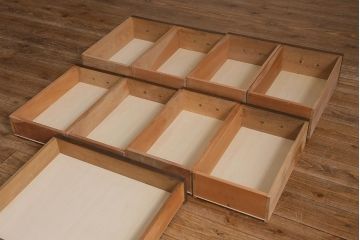 アンティーク家具　レトロ家具　ナラ材　薄型　ノスタルジックな雰囲気の両袖デスク(机、在宅ワーク、在宅用両袖机、在宅ワーク、在宅用ワークデスク、勉強机)(R-042886)