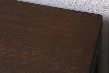 アンティーク家具　レトロ家具　ナラ材　薄型　ノスタルジックな雰囲気の両袖デスク(机、在宅ワーク、在宅用両袖机、在宅ワーク、在宅用ワークデスク、勉強机)(R-042886)