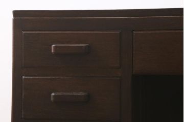 アンティーク家具　レトロ家具　ナラ材　薄型　ノスタルジックな雰囲気の両袖デスク(机、在宅ワーク、在宅用両袖机、在宅ワーク、在宅用ワークデスク、勉強机)(R-042886)