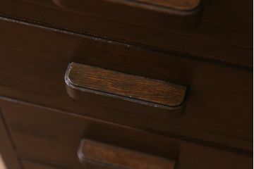 アンティーク家具　レトロ家具　ナラ材　薄型　ノスタルジックな雰囲気の両袖デスク(机、在宅ワーク、在宅用両袖机、在宅ワーク、在宅用ワークデスク、勉強机)(R-042886)