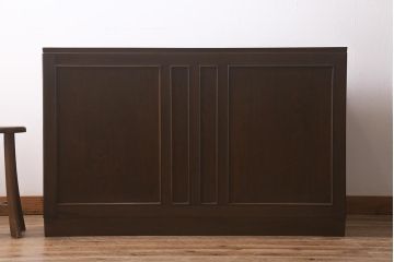 アンティーク家具　レトロ家具　ナラ材　薄型　ノスタルジックな雰囲気の両袖デスク(机、在宅ワーク、在宅用両袖机、在宅ワーク、在宅用ワークデスク、勉強机)(R-042886)