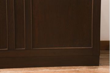 アンティーク家具　レトロ家具　ナラ材　薄型　ノスタルジックな雰囲気の両袖デスク(机、在宅ワーク、在宅用両袖机、在宅ワーク、在宅用ワークデスク、勉強机)(R-042886)