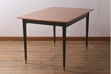 ヴィンテージ家具　北欧ビンテージ　黒塗りの脚がモダンなエクステンションテーブル(ダイニングテーブル、拡張式テーブル)(R-042887)
