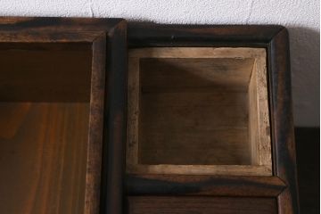 アンティーク雑貨　古民具　明治大正期　黒柿材・桑材　煙草盆(たばこ盆、火鉢)(R-042888)