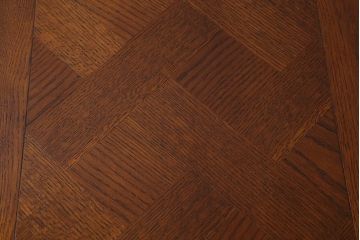 アンティーク家具　フランスアンティーク　オーク材　パーケット天板のドローリーフテーブル(エクステンションテーブル、ダイニングテーブル)(R-042889)
