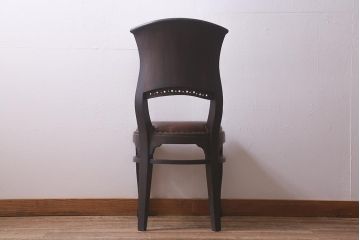 ビンテージ家具　ペイント　本革使用の高級感あふれるチェア(椅子、ダイニングチェア)(R-042890)