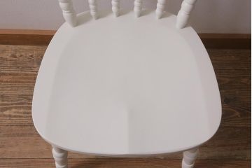 当店ペイント家具　ビンテージ　北海道民芸家具　フレンチスタイルにもおすすめのダイニングチェア(ウィンザーチェア、椅子、ウインザーチェア)(R-042893)