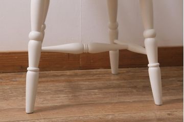 当店ペイント家具　ビンテージ　北海道民芸家具　フレンチスタイルにもおすすめのダイニングチェア(ウィンザーチェア、椅子、ウインザーチェア)(R-042893)