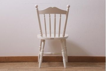 当店ペイント家具　ビンテージ　北海道民芸家具　フレンチスタイルにもおすすめのダイニングチェア(ウィンザーチェア、椅子、ウインザーチェア)(R-042893)