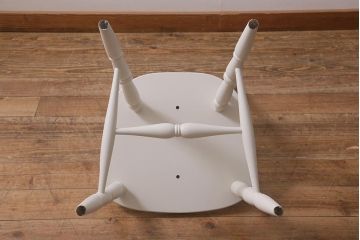 当店ペイント家具　ビンテージ　北海道民芸家具　フレンチスタイルにもおすすめのダイニングチェア(ウィンザーチェア、椅子、ウインザーチェア)(R-042893)