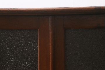 アンティーク家具　昭和初期　ナラ材　ダイヤガラス入りのレトロなブックケース(本箱、戸棚、飾り棚、キャビネット)(R-042895)