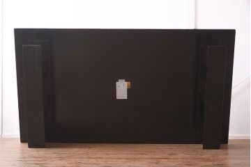 展示品　IDC大塚家具　モリシゲ(MORISHIGE/森繁)　黒呂色漆　麗峰6尺　キンマ潮騒の図　座卓(定価約165万円)(R-042896)