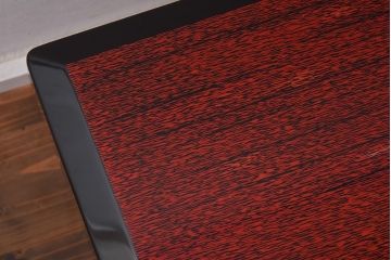 展示品　IDC大塚家具　モリシゲ(MORISHIGE/森繁)　黒呂色漆　麗峰6尺　キンマ潮騒の図　座卓(定価約165万円)(R-042896)