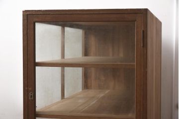 和製アンティーク　昭和初期　総桐材　呉服店で使われていた側面開きのガラスケース(ショーケース、飾り棚、陳列棚)(R-042899)
