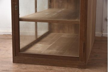 和製アンティーク　昭和初期　総桐材　呉服店で使われていた側面開きのガラスケース(ショーケース、飾り棚、陳列棚)(R-042899)