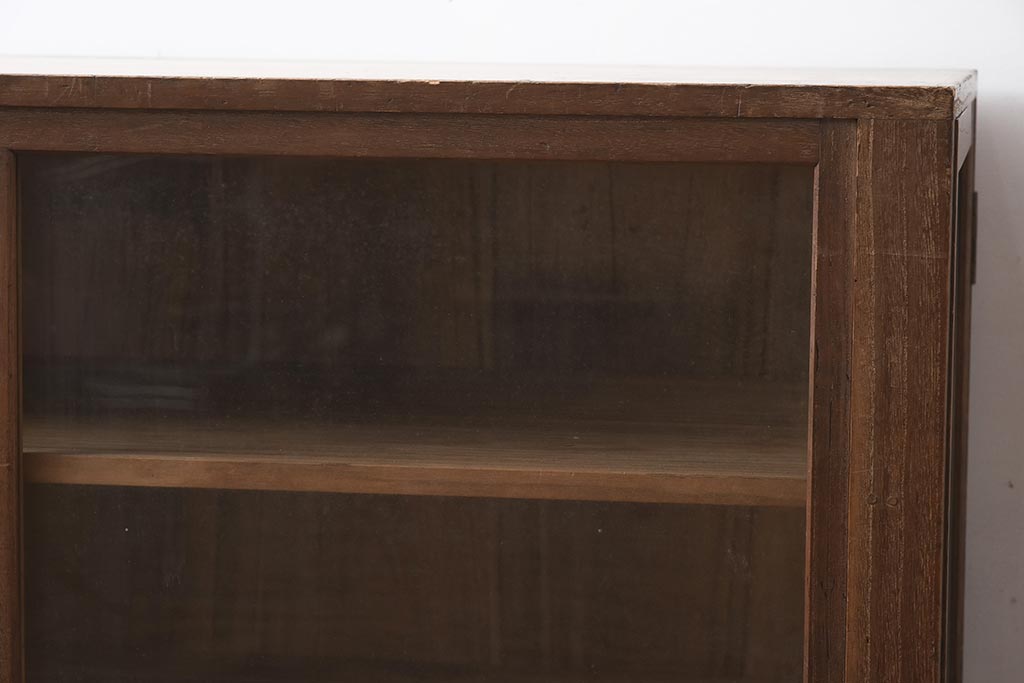 和製アンティーク　昭和初期　総桐材　呉服店で使われていた側面開きのガラスケース(ショーケース、飾り棚、陳列棚)(R-042899)