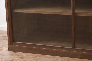 和製アンティーク　昭和初期　総桐材　呉服店で使われていた側面開きのガラスケース(ショーケース、飾り棚、陳列棚)(R-042899)