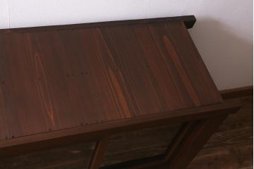 アンティーク家具　ヒノキ材　4枚引き戸　6尺水屋サイドボード(水屋箪笥、戸棚、収納棚)(R-042905)