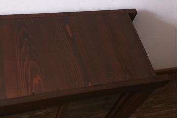 アンティーク家具　脚付きリメイク　ヒノキ材　4枚引き戸の6尺水屋サイドボード(水屋箪笥、戸棚、収納棚)(R-042906)