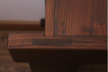 アンティーク家具　脚付きリメイク　ヒノキ材　4枚引き戸の6尺水屋サイドボード(水屋箪笥、戸棚、収納棚)(R-042906)