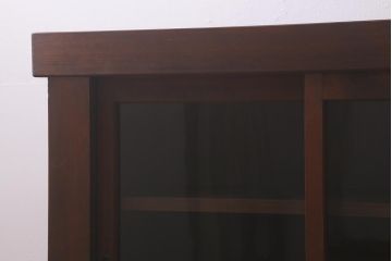 アンティーク家具　脚付きリメイク　ヒノキ材　4枚引き戸の6尺水屋サイドボード(水屋箪笥、戸棚、収納棚)(R-042906)