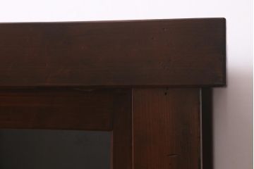 アンティーク家具　脚付きリメイク　ヒノキ材　4枚引き戸の6尺水屋サイドボード(水屋箪笥、戸棚、収納棚)(R-042906)