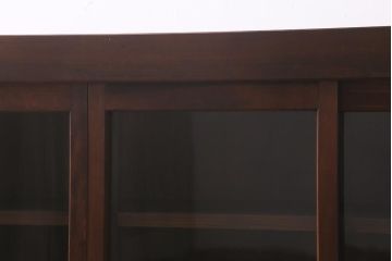 アンティーク家具　脚付きリメイク　ヒノキ材　4枚引き戸の6尺水屋サイドボード(水屋箪笥、戸棚、収納棚)(R-042906)