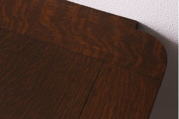 アンティーク家具　イギリスアンティーク　上手物!　オーク材　華やかなバルボスレッグのドローリーフテーブル(エクステンションテーブル、ダイニングテーブル)(R-042908)