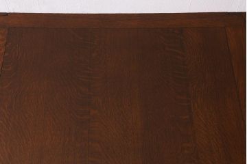 アンティーク家具　イギリスアンティーク　上手物!　オーク材　華やかなバルボスレッグのドローリーフテーブル(エクステンションテーブル、ダイニングテーブル)(R-042908)