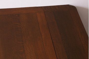 アンティーク家具　イギリスアンティーク　上手物!　オーク材　華やかなバルボスレッグのドローリーフテーブル(エクステンションテーブル、ダイニングテーブル)(R-042908)