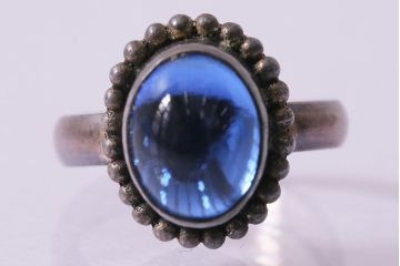 ヴィンテージアクセサリー　シルバー950　クラシカルなブルーのリング(指輪、ビンテージ)(R-042909)