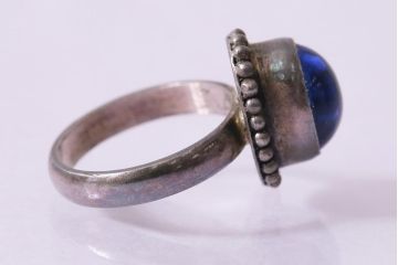 ヴィンテージアクセサリー　シルバー950　クラシカルなブルーのリング(指輪、ビンテージ)(R-042909)