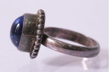 ヴィンテージアクセサリー　シルバー950　クラシカルなブルーのリング(指輪、ビンテージ)(R-042909)