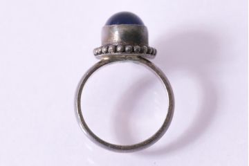 ヴィンテージアクセサリー　シルバー950　クラシカルなブルーのリング(指輪、ビンテージ)(R-042909)