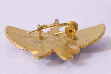 ヴィンテージアクセサリー　バタフライ　鮮やかな蝶のブローチ(ペンダントトップ、チャーム、ビンテージ)(R-042914)